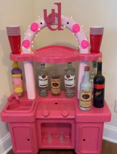 Barcart with bottles of liquor