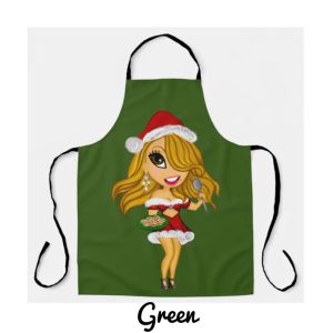 green mariah carey christmas cookie apron
